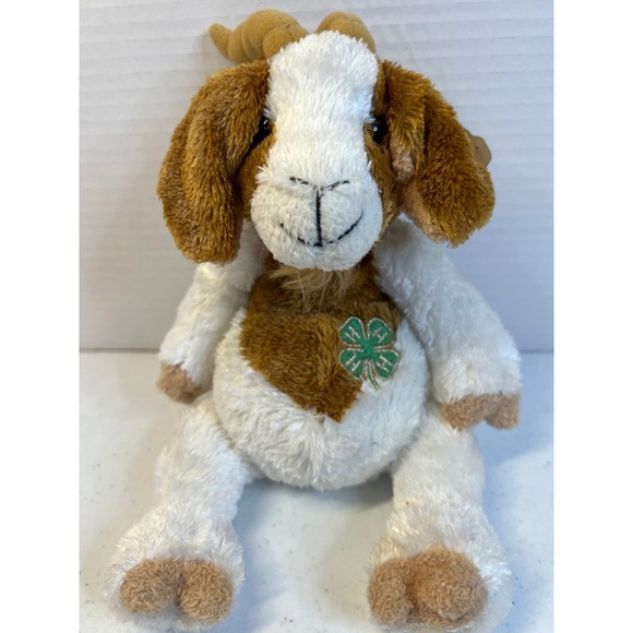 Glory Be Other - Glory Be 4-H Plush Goat Stuffed Animal Brown White Clover Bee 10 Inch